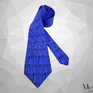 AMADEO MODIGLIANI Blue FLAMMARION 4 Hand Made Madagascar Silk Tie W:3.5" NWT
